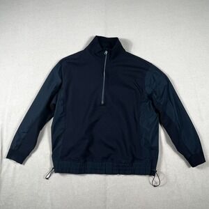 Athleta Triumph Hybrid Half Zip Sweatshirt Womens Medium Black Gray Soft Stretch